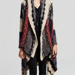 Free People Sloppy Joe Cardigan Open Chunky Knit Wool Mohair Alpaca Boho Wmns S